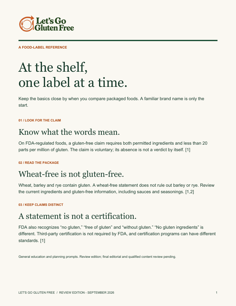 Food-label reference cover