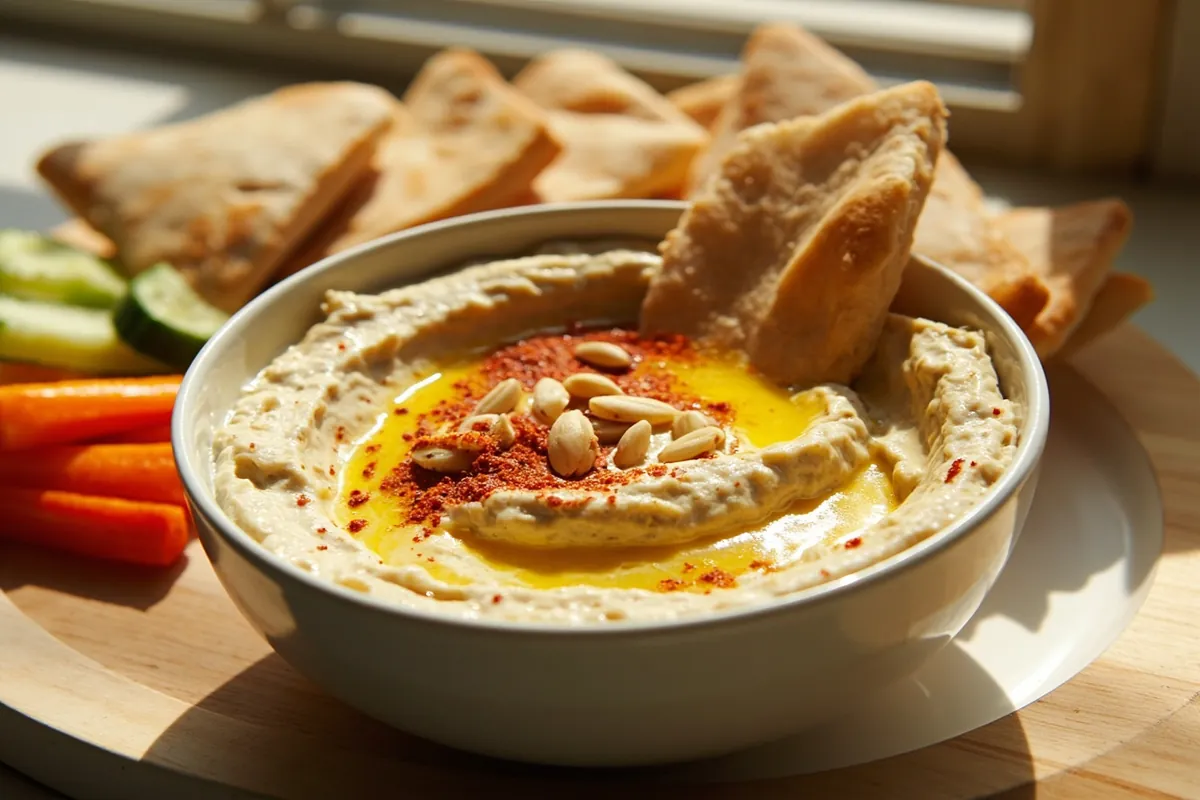 Smooth Gluten-Free Hummus Made from Scratch in 5 Minutes