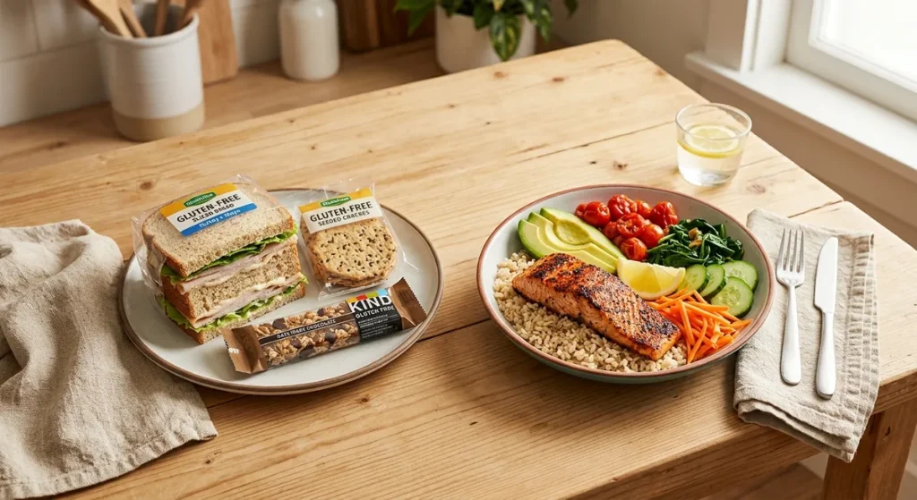 Comparison of gluten-free processed foods plate versus whole foods plate for celiac-safe eating