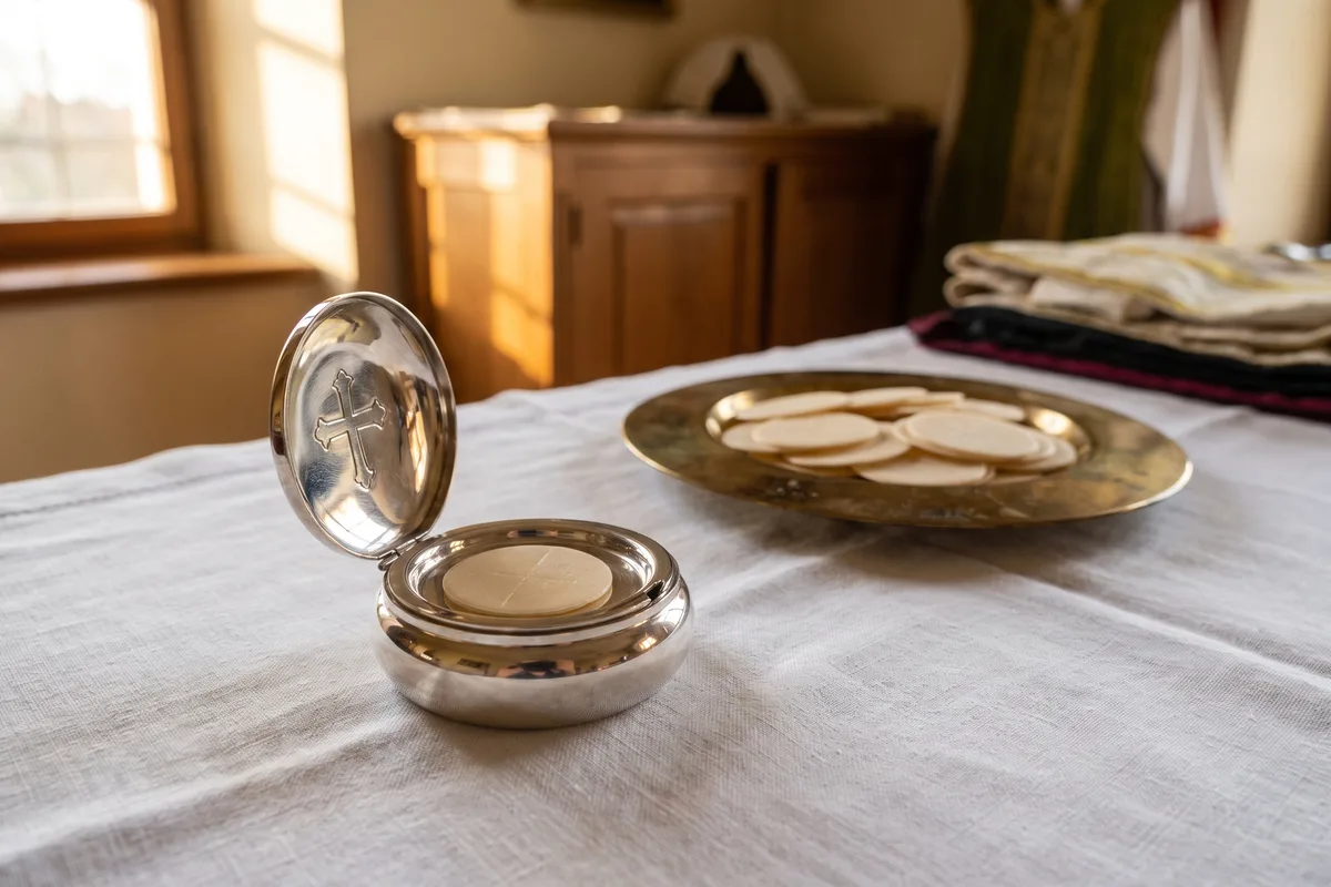 A separate pyx keeps a gluten-free host away from regular wheat communion wafers