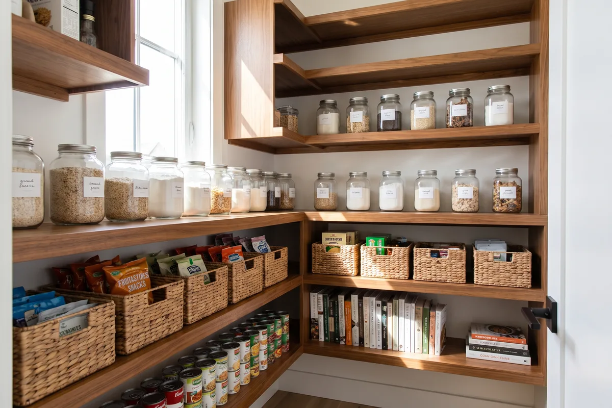 Organized gluten-free pantry with labeled jars, how to heal your gut after gluten